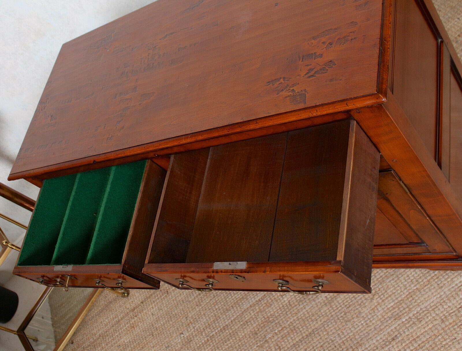 English Dresser Base Sideboard Cabinet Mahogany Arts & Crafts For Sale 6
