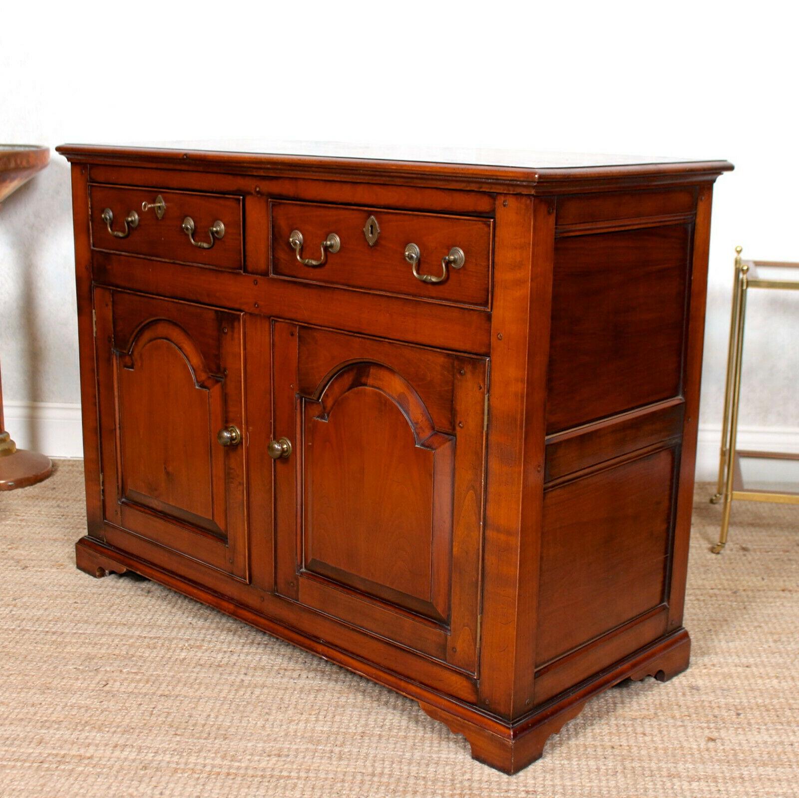 English Dresser Base Sideboard Cabinet Mahogany Arts & Crafts For Sale 2