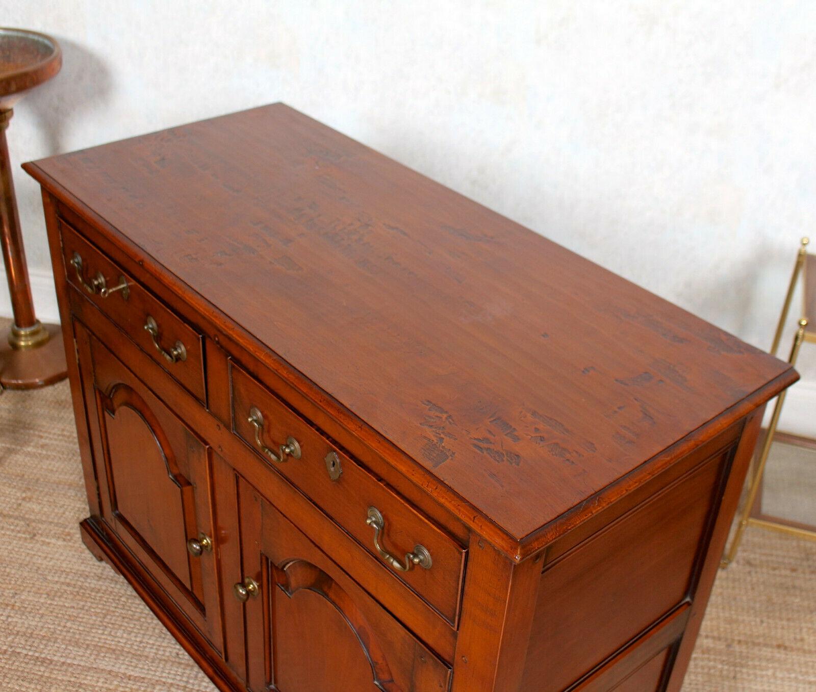 English Dresser Base Sideboard Cabinet Mahogany Arts & Crafts For Sale 3