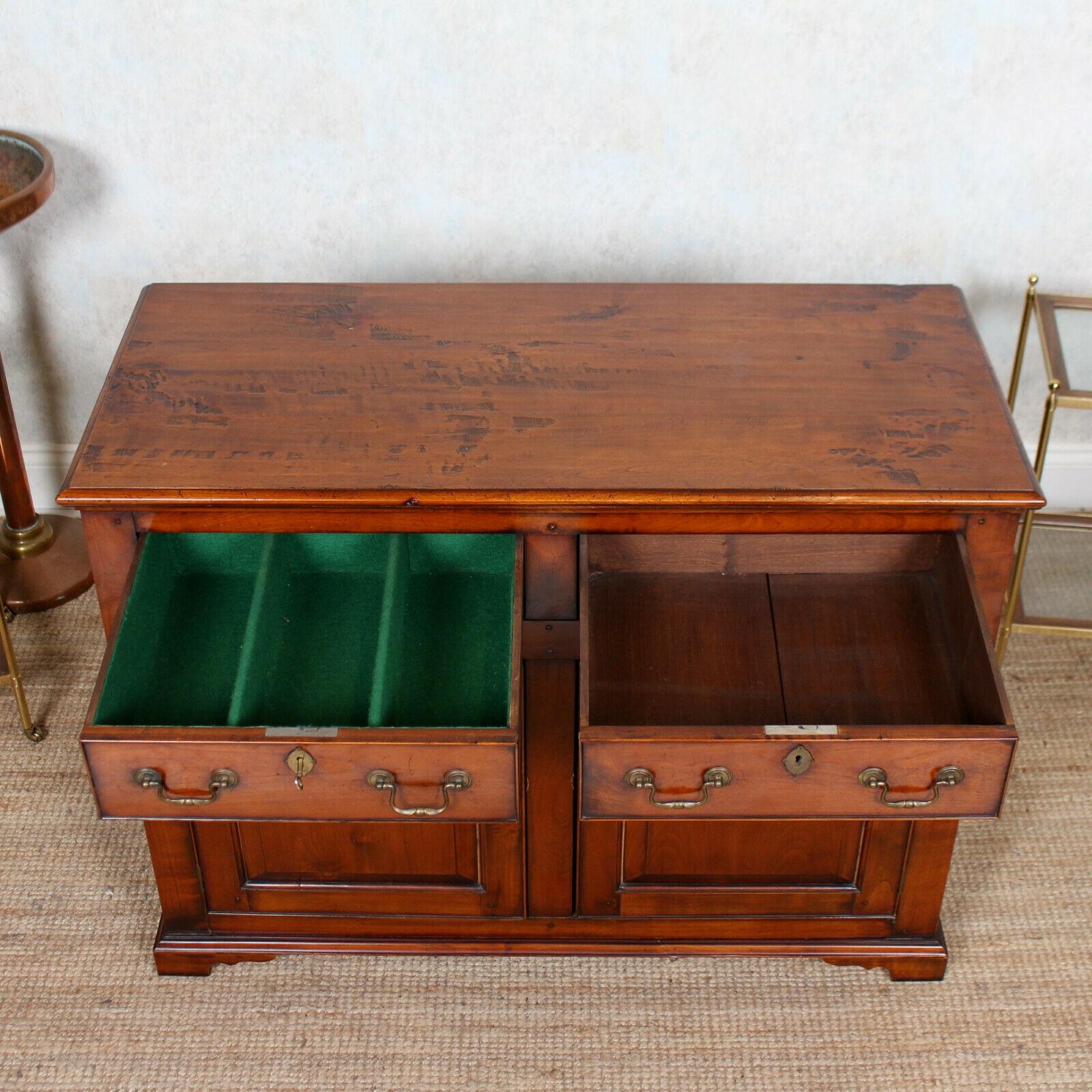 English Dresser Base Sideboard Cabinet Mahogany Arts & Crafts For Sale 4
