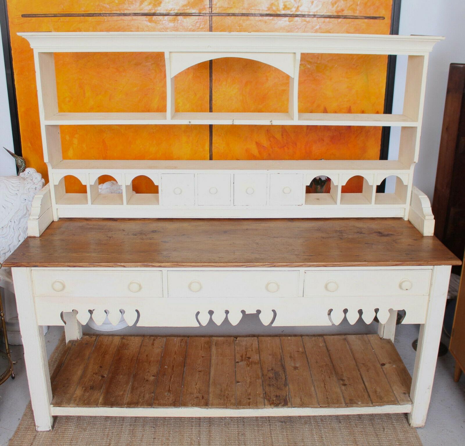 English Dresser Painted Pine 19th Century Kitchen Welsh For Sale 3