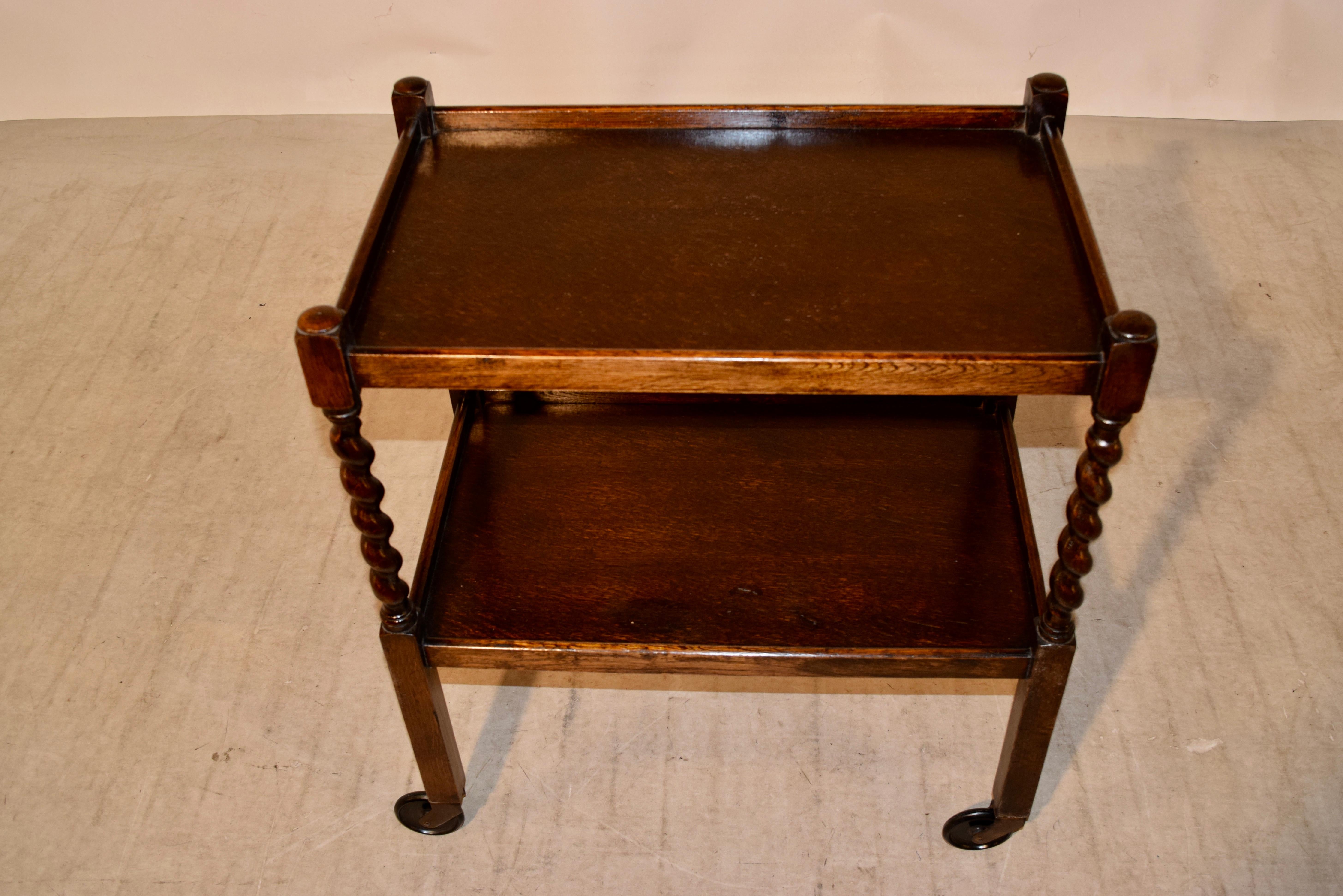 Oak English Drinks Cart, circa 1900
