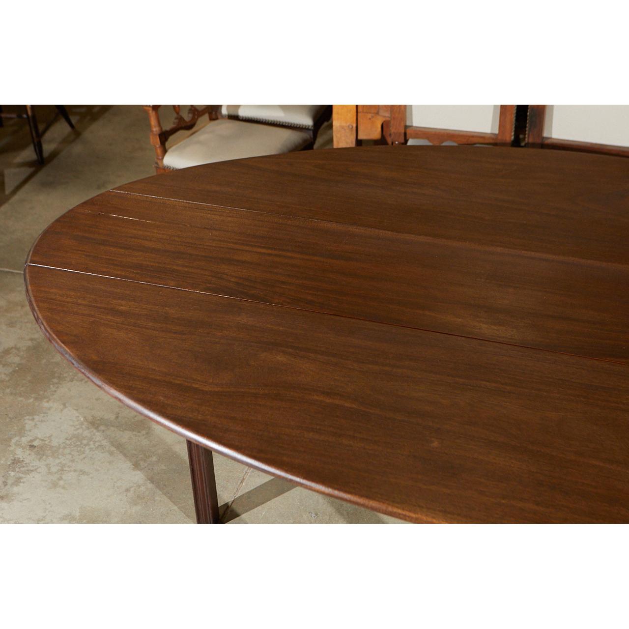 Mahogany English Drop-Leaf Oval Dining Table
