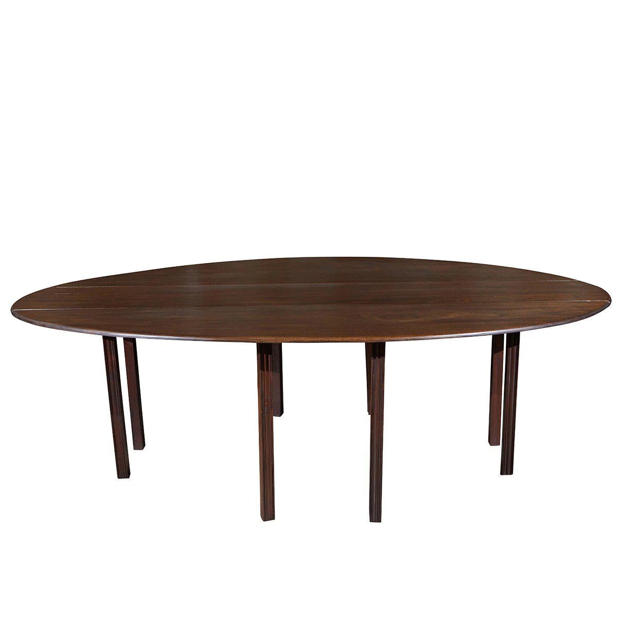 English Drop-Leaf Oval Dining Table
