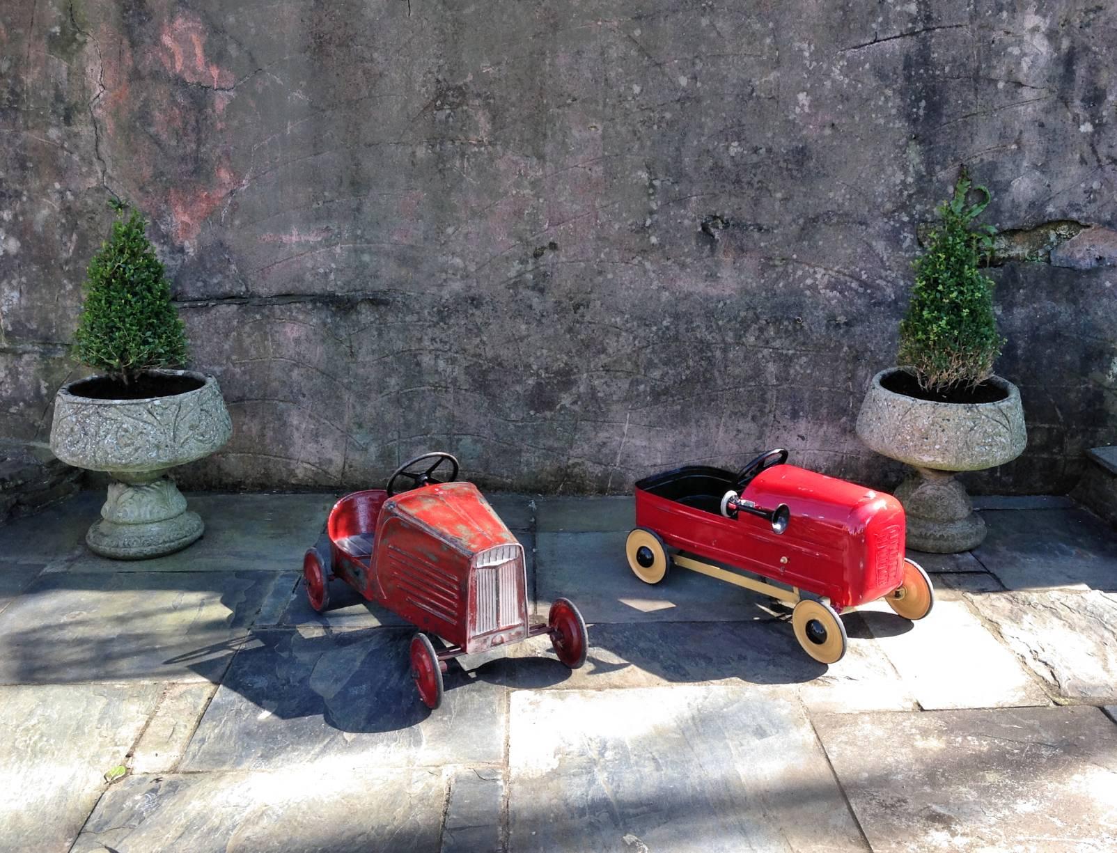 20th Century English 'Duke' Childs Pedal Car by Triang & Tri Trailer for Prop Display or Use
