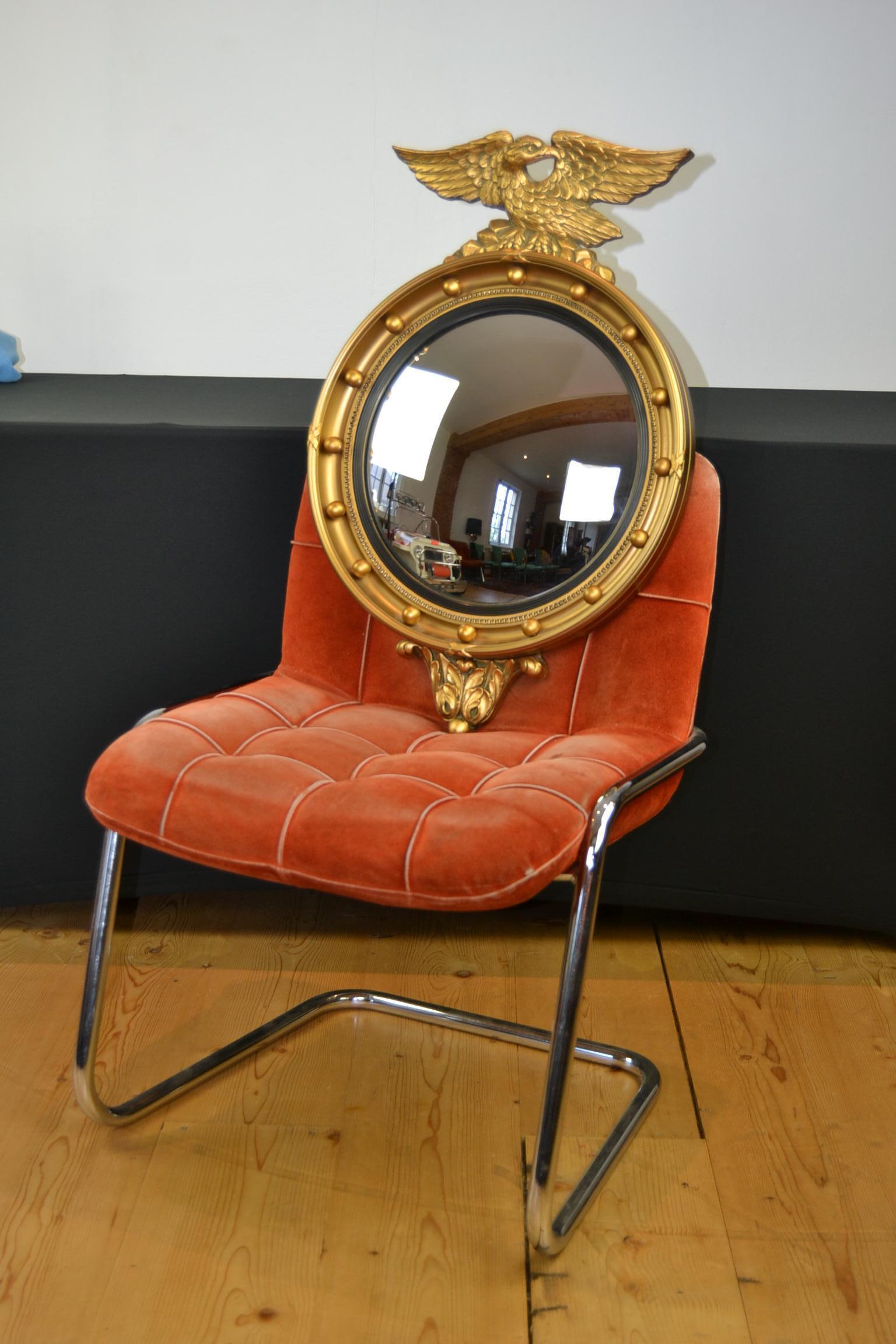 English Eagle Convex Mirror, Bullseye Mirror by Atsonea Regency Style, 1960s 6