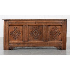 English Early 18th Century Carved Coffer