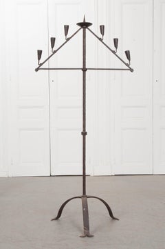 Candelabro in ferro forgiato inglese dell'inizio del XVIII secolo