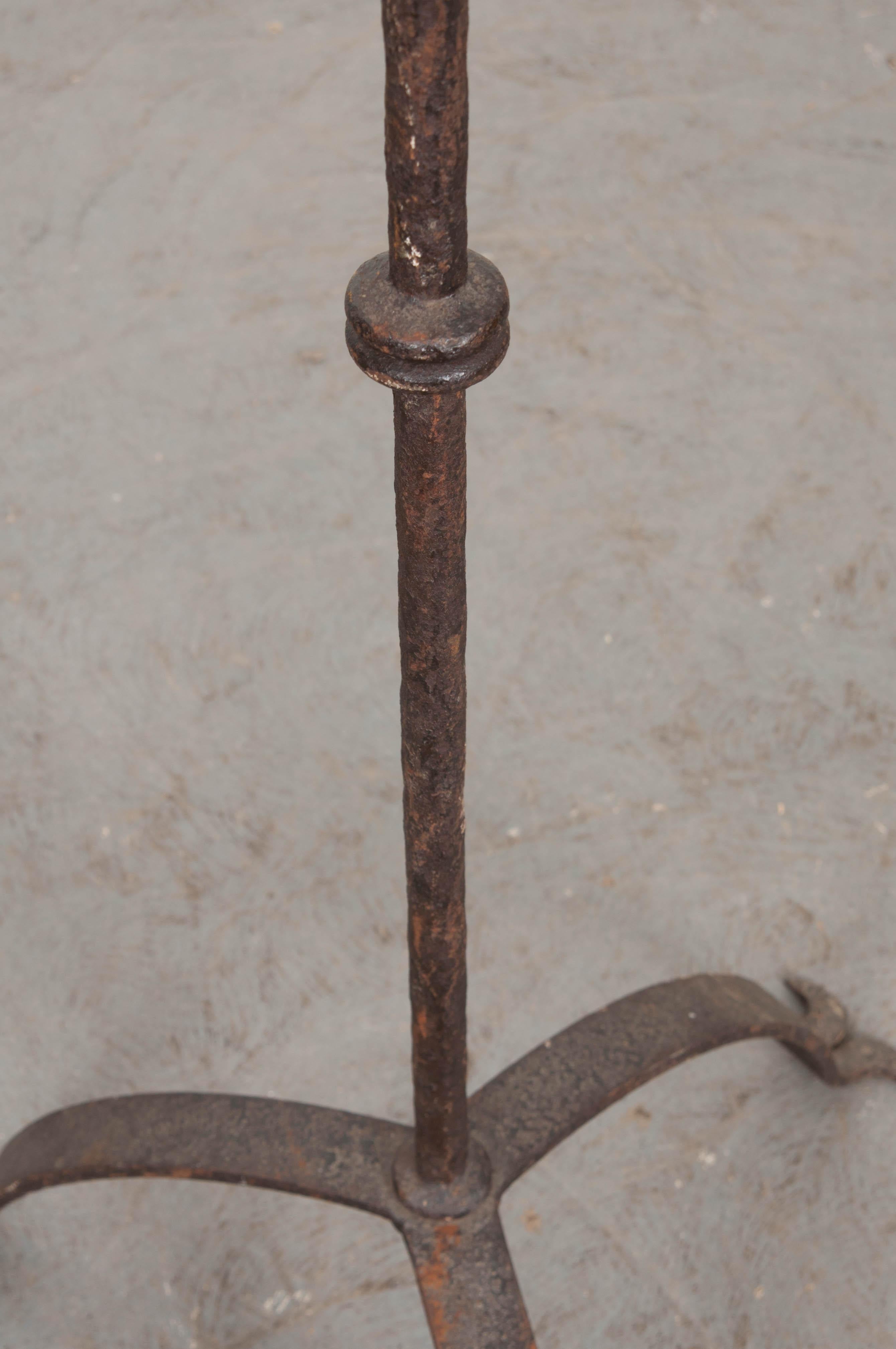 English Early 18th Century Forged Iron Candelabra  For Sale 4