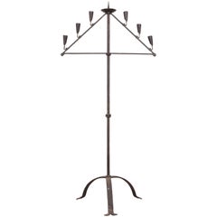 English Early 18th Century Forged Iron Candelabra