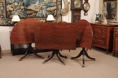 English Early 19th Century 20th Century Triple Pedestal Dining Table