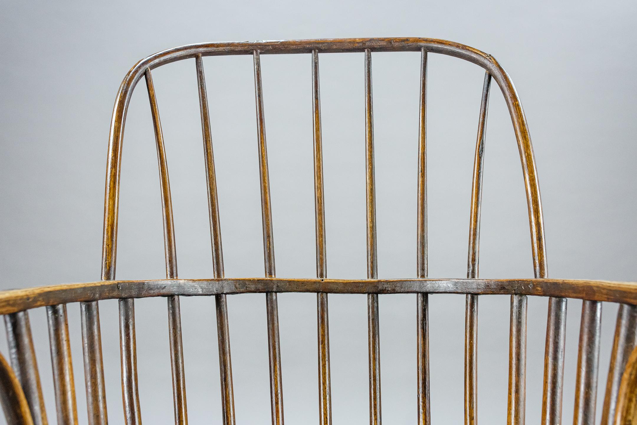 English Early 19th Century Country Hoop Back Windsor Chair 6