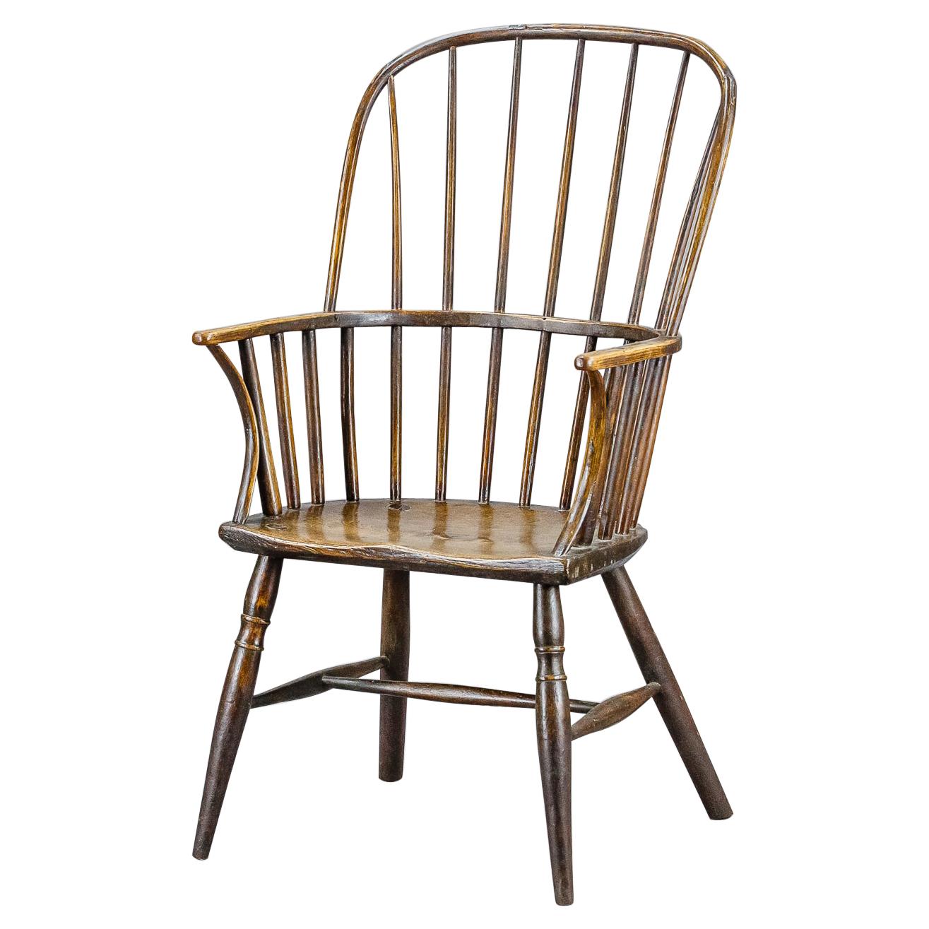 English Early 19th Century Country Hoop Back Windsor Chair