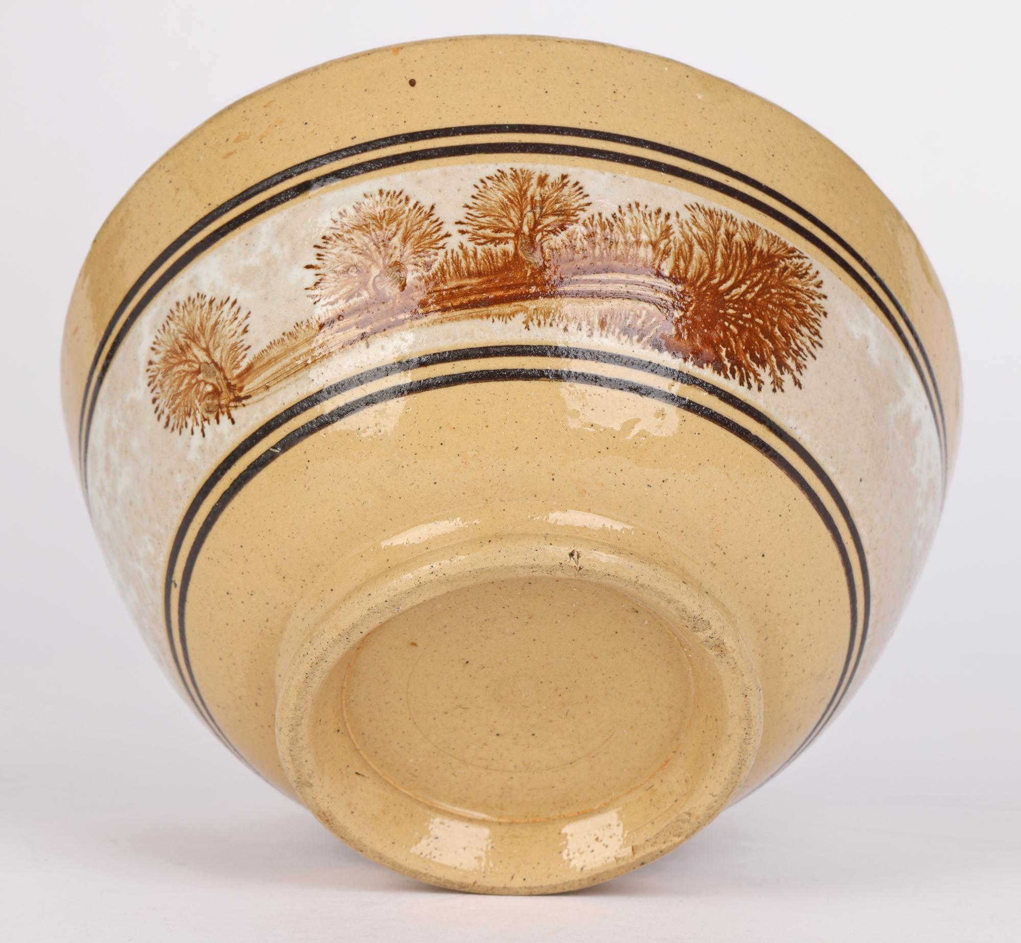 English Early 19th Century Drabware Bowl with Mocha Decoration 3