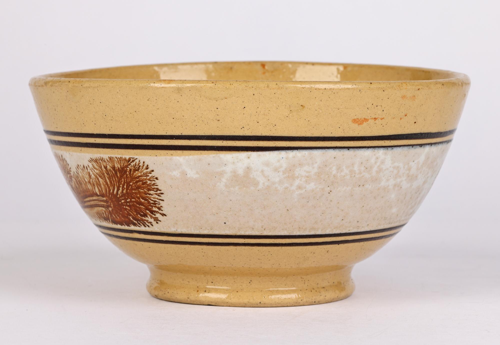 English Early 19th Century Drabware Bowl with Mocha Decoration 4