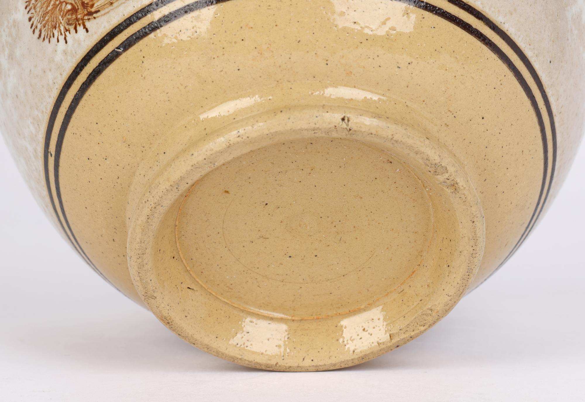 English Early 19th Century Drabware Bowl with Mocha Decoration 5