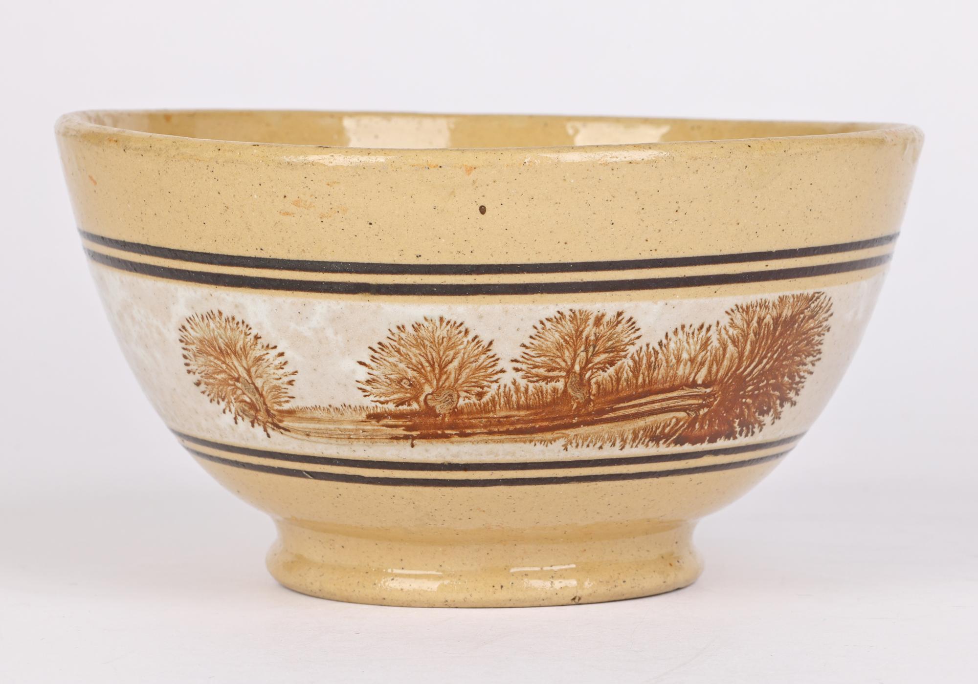 English Early 19th Century Drabware Bowl with Mocha Decoration 7