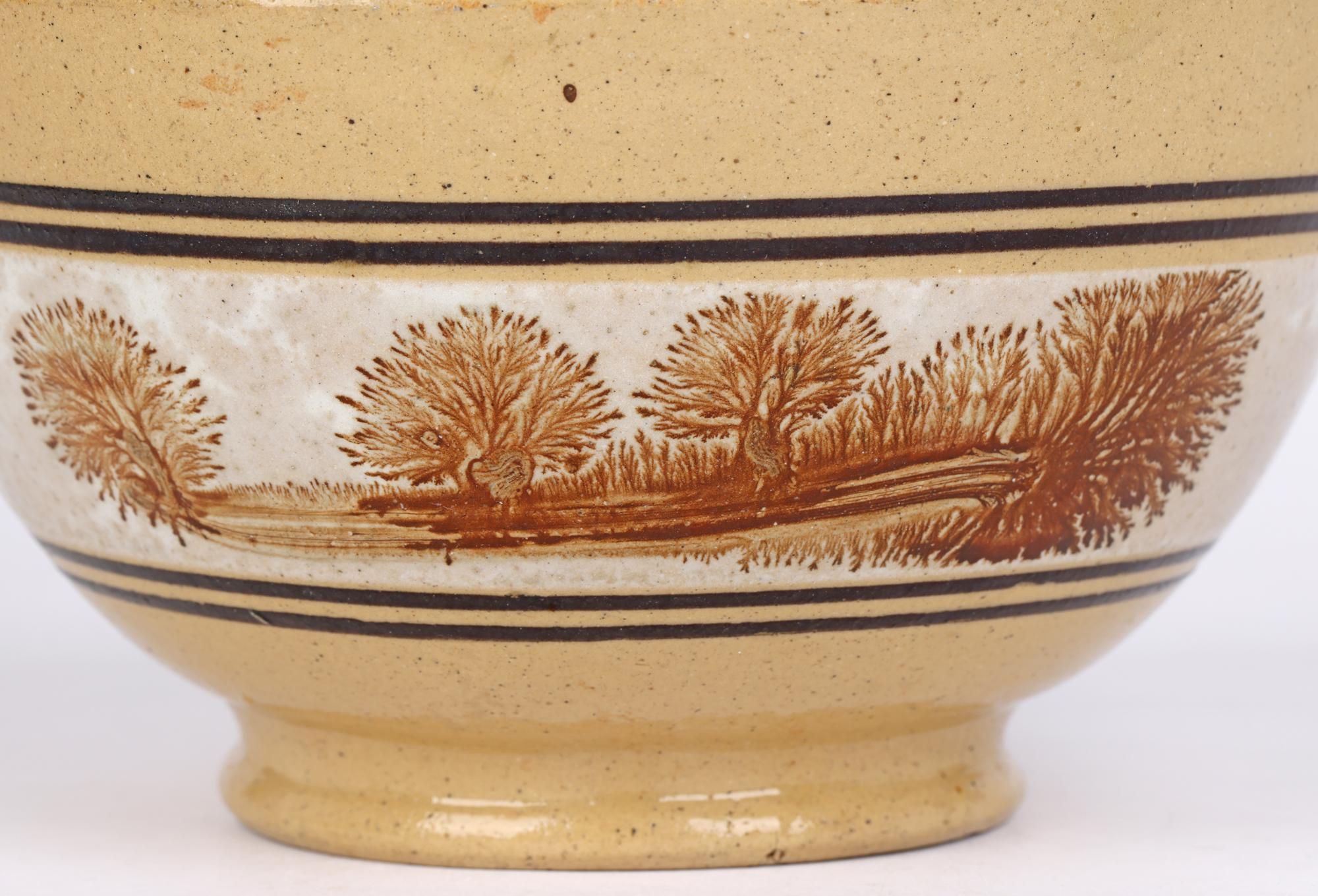 English Early 19th Century Drabware Bowl with Mocha Decoration 8