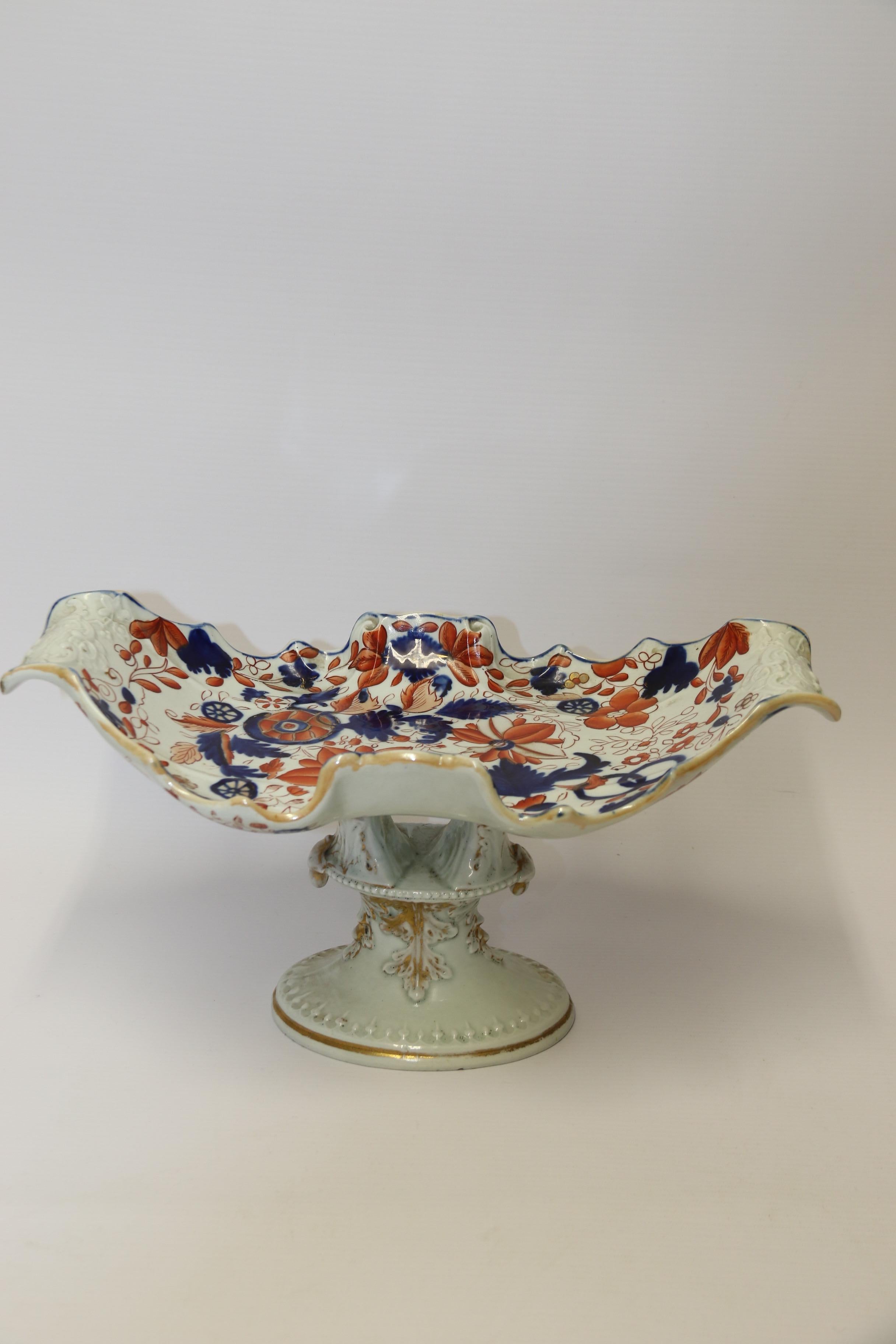 Hand-Painted English Early 19th Century Hand Painted Masons Ironstone Dessert Service For Sale