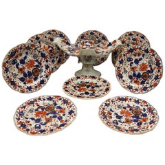 English Early 19th Century Hand Painted Masons Ironstone Dessert Service