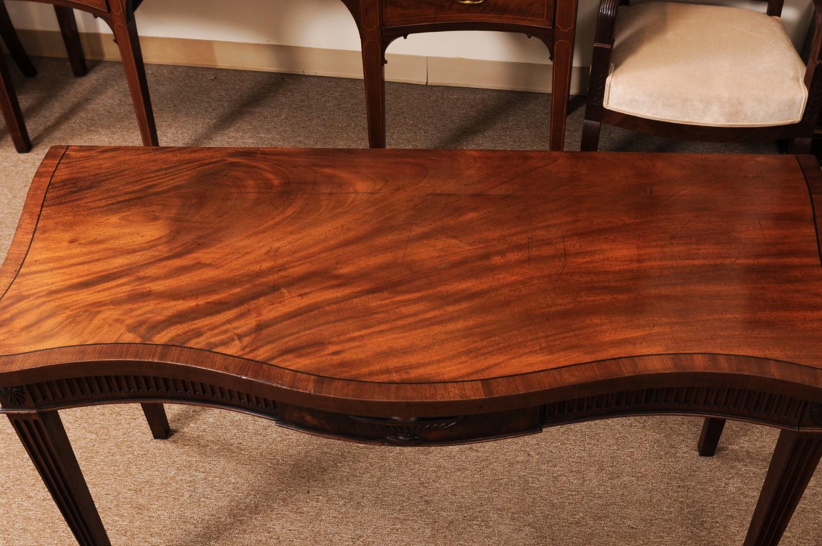 Mahogany English Early 19th Century Manogany Serpentine Server For Sale