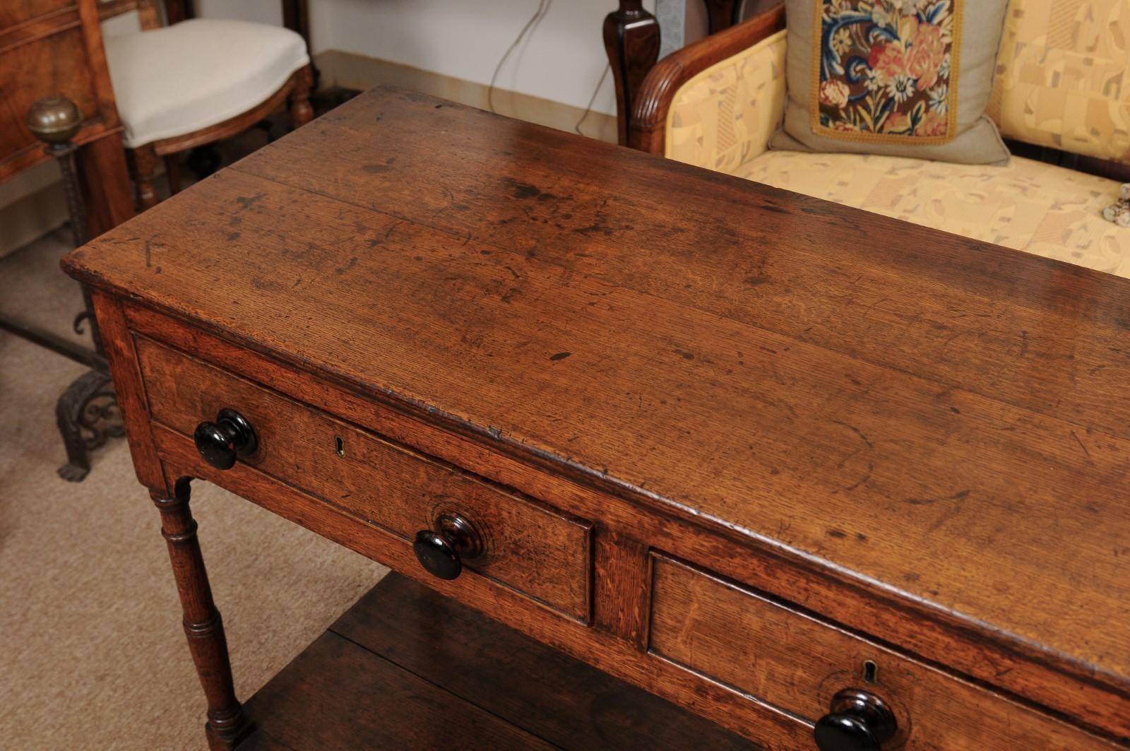 English Early 19th Century Oak Dresser Base 14