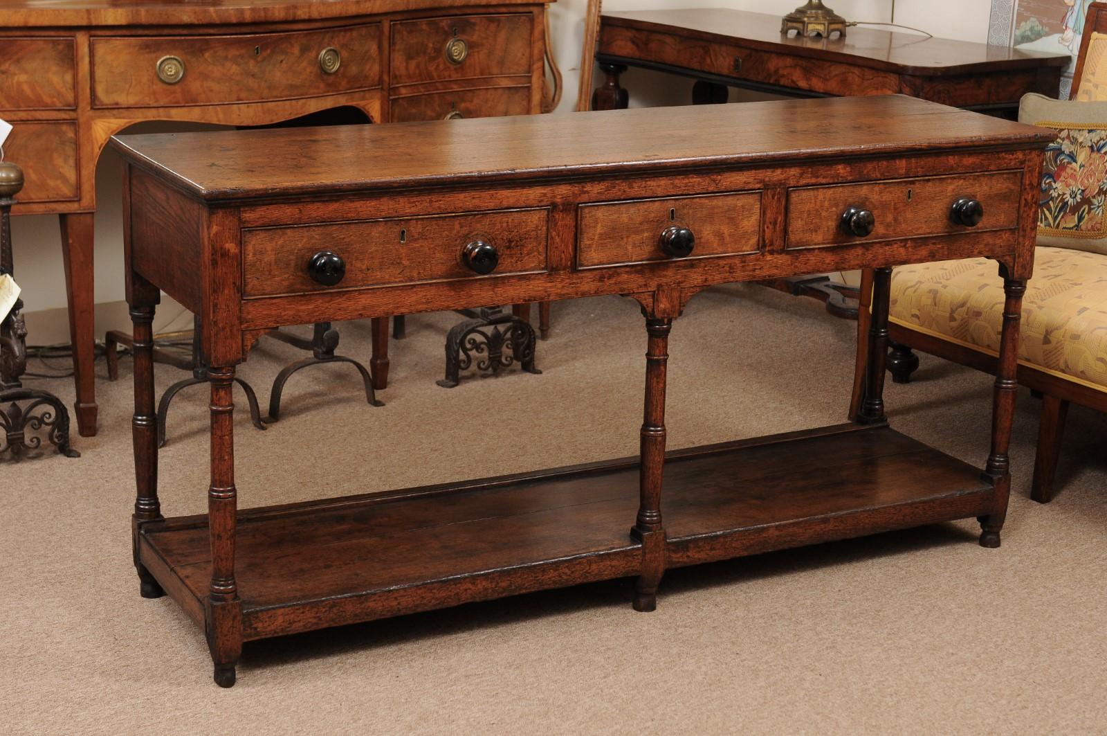 English Early 19th Century Oak Dresser Base 2