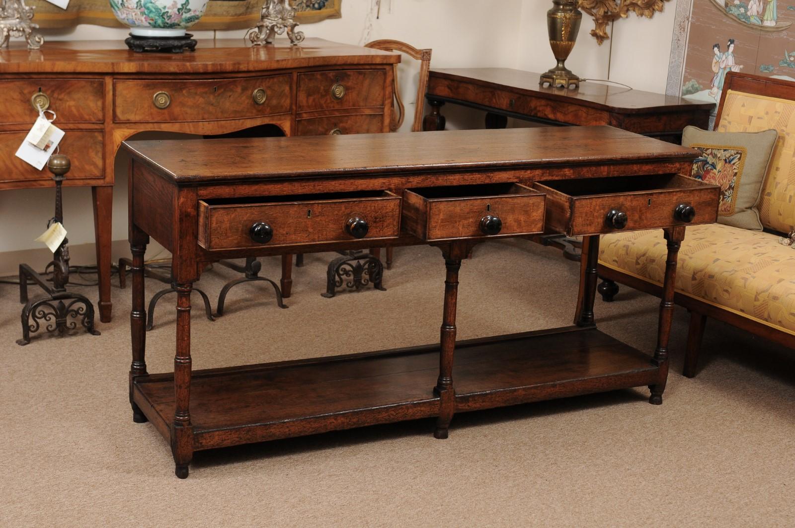 English Early 19th Century Oak Dresser Base 3