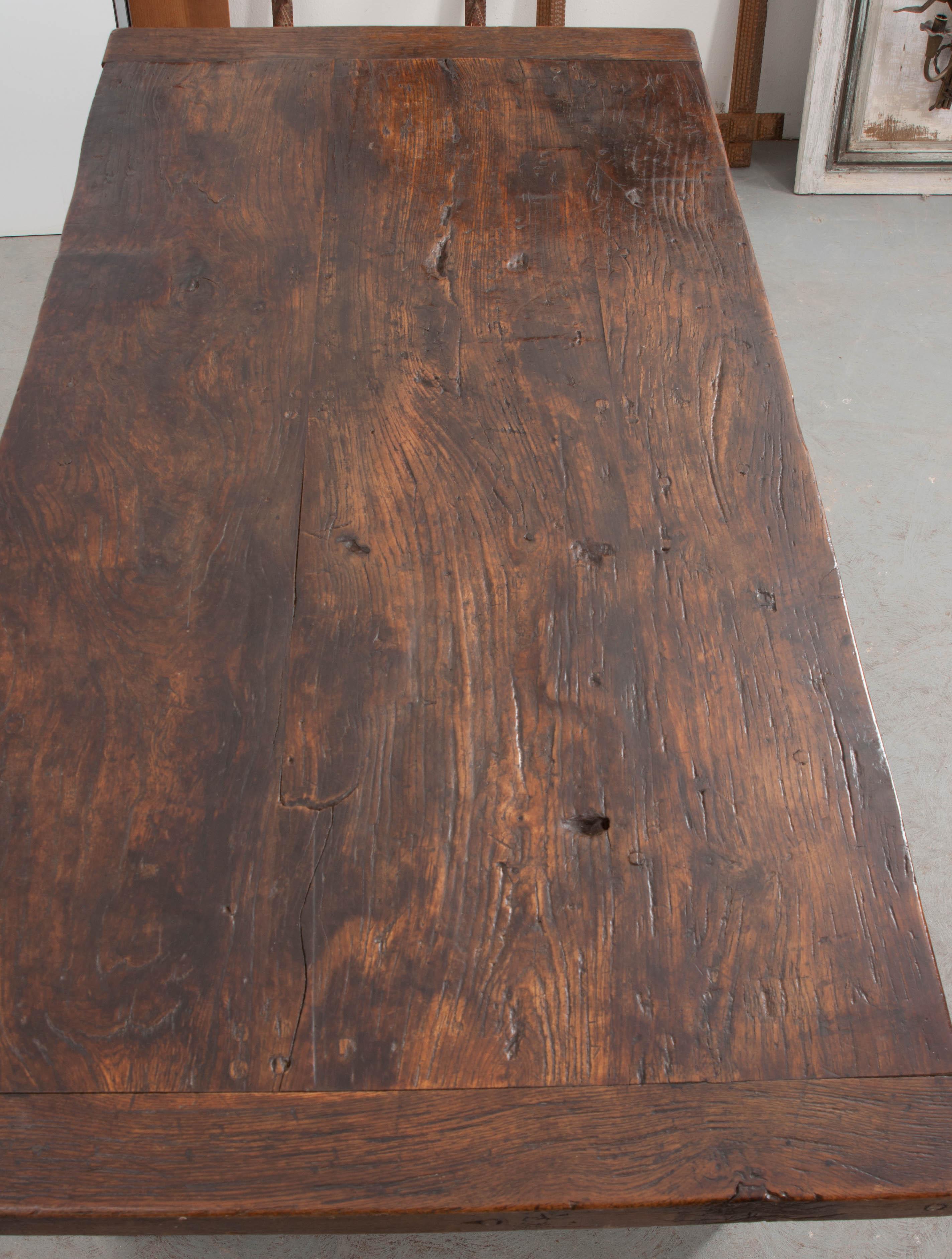Spanish Early 19th Century Oak Refectory Table For Sale 2