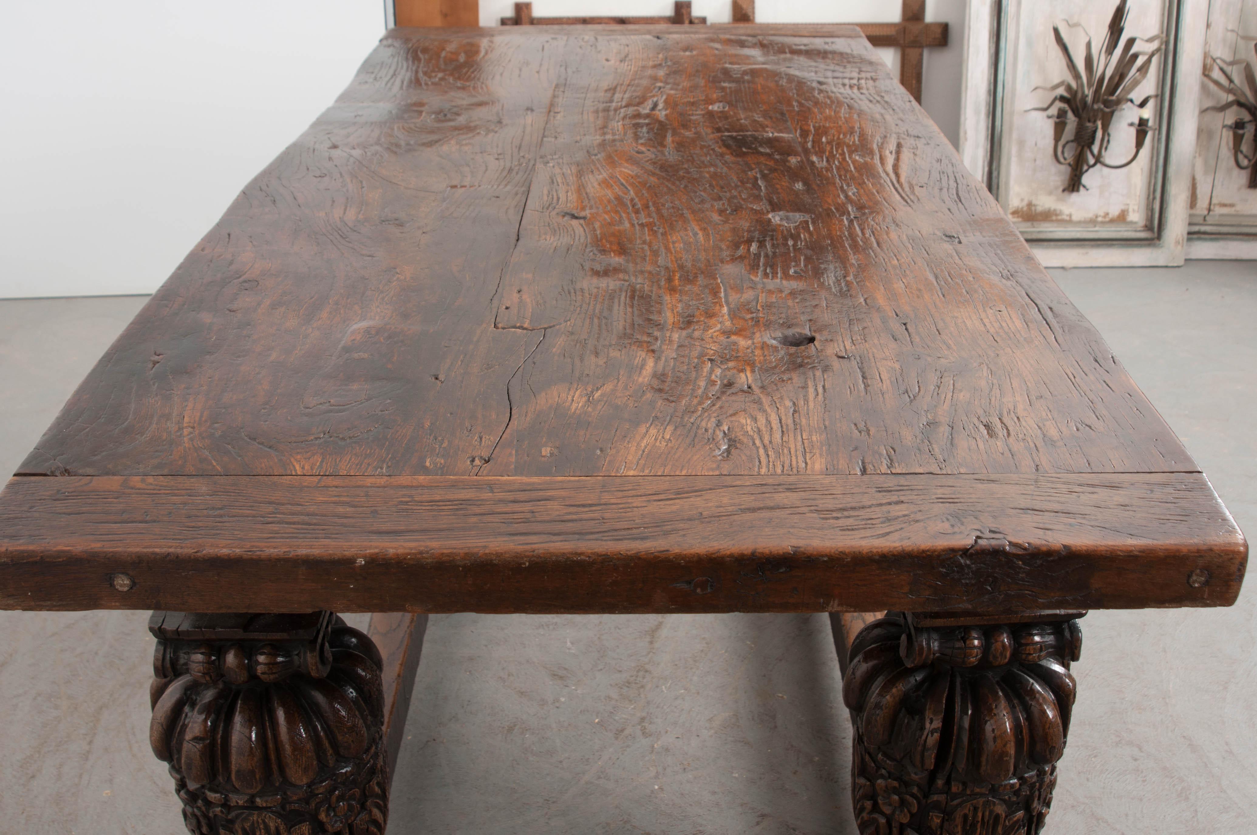Spanish Early 19th Century Oak Refectory Table For Sale 4