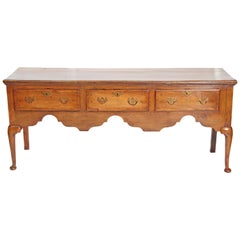 English Early 19th Century Oak Three-Drawer Dresser Base
