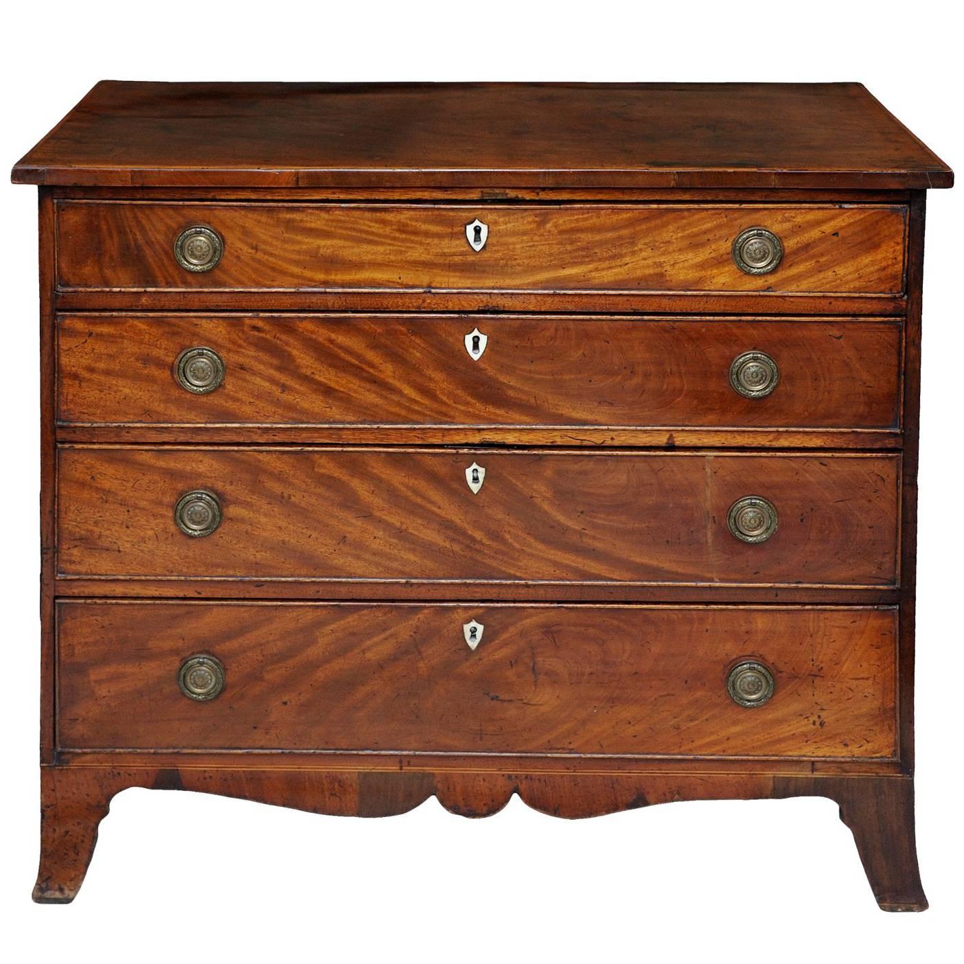 English Early 19th Century Regency Mahogany Chest of Drawers, circa 1810 For Sale