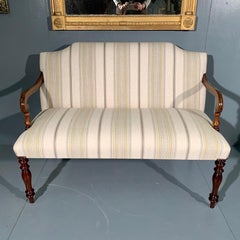 English Early 19th Century Regency Period 2-Seat Window Seat, Newly Upholstered