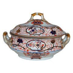 Antique English Early 19th Century Spode Large Ironstone Soup Tureen and Lid