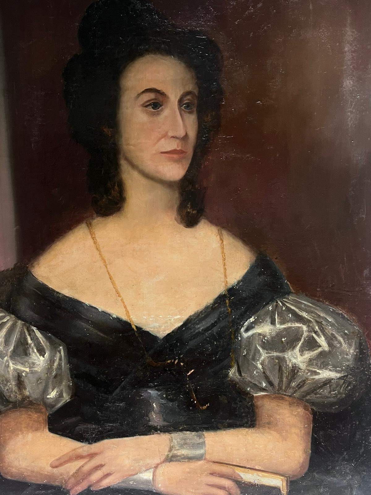 Portrait of a Noble Lady
English School, circa 1820's-1930's period
oil on canvas, unframed
painting: 35 x 28 inches
provenance: private collection, London
condition: some old restoration and retouching evident but overall in good and sound condition