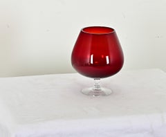 English Early 20th C. Red Glass Vase