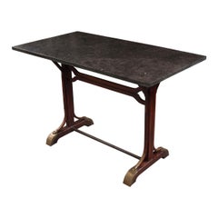 English Early 20th Century Marble-Top Pub Table