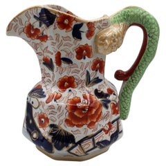 English Early 20th Century Mason's Ironstone Hydra Handle Pitcher