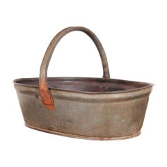 Antique English Early 20th Century Metal Harvest Trug