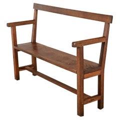 English Early 20th Century Oak Hall Bench