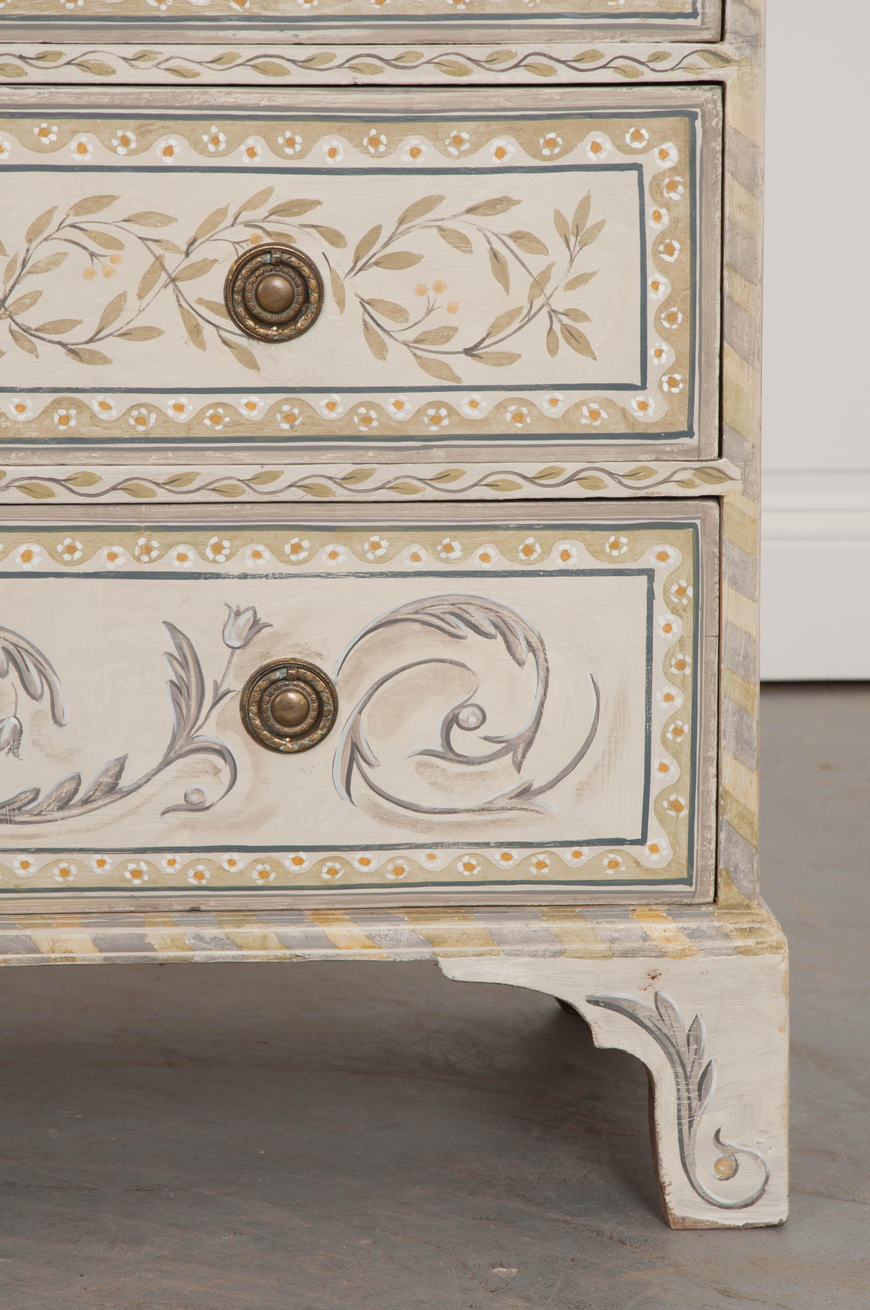 Cast English Early 20th Century Painted Chest of Drawers