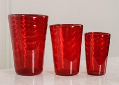 English Early 20th Century Red Glass Vases