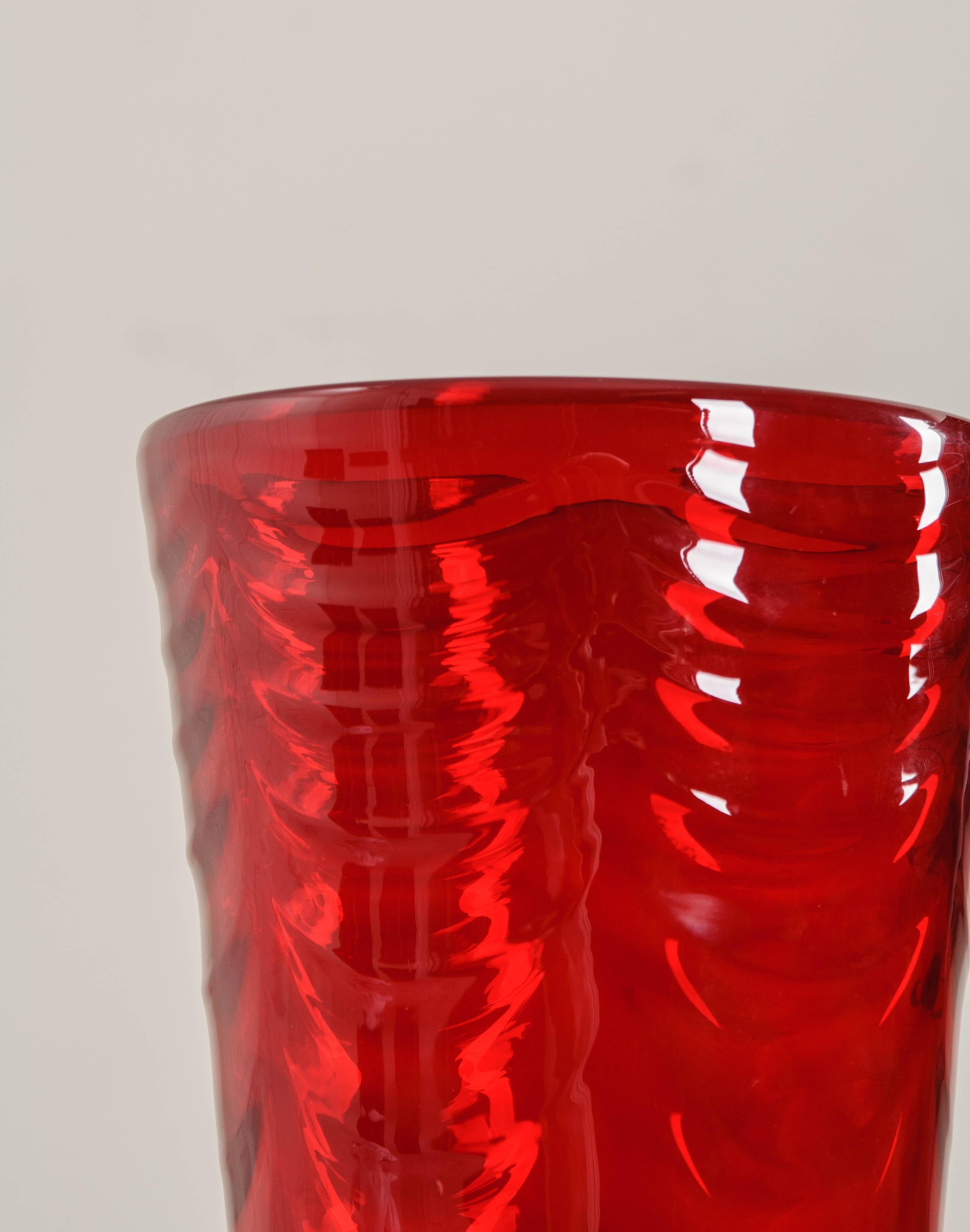 English Early 20th Century Red Glass Vases For Sale 1