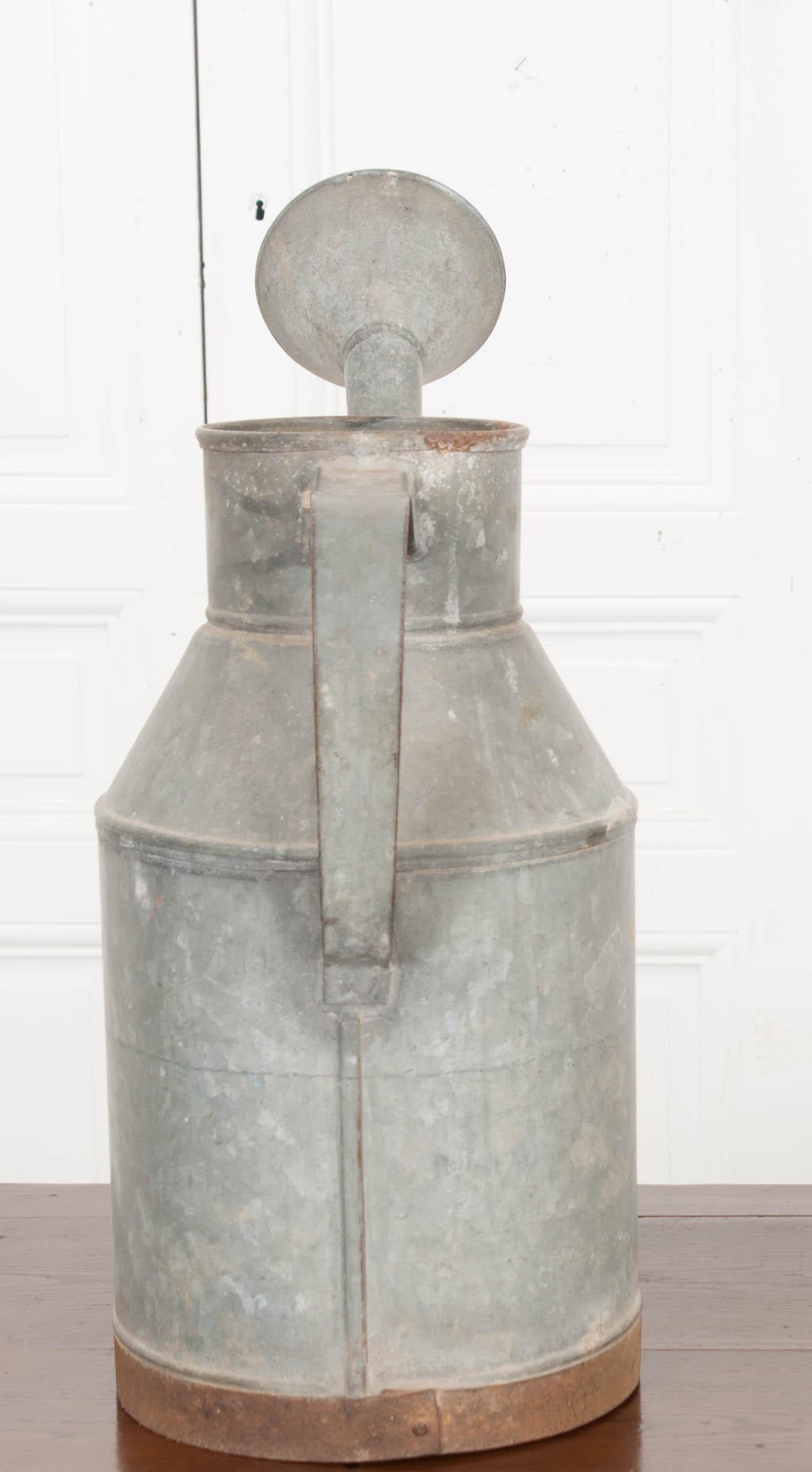 English Early 20th Century Zinc Watering Can 4