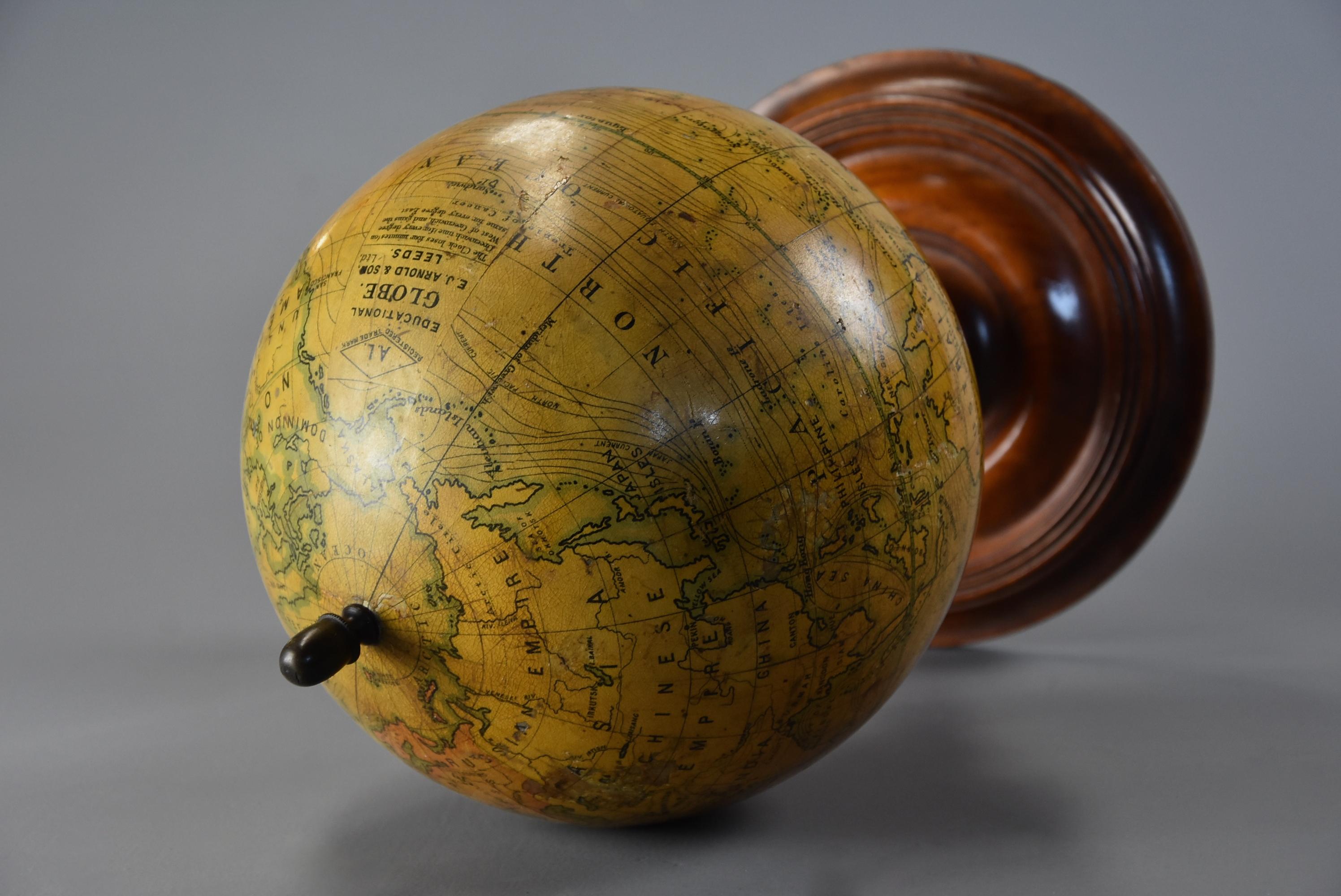 English Educational Table Globe by E.J. Arnold & Sons Ltd. Leeds For Sale 1