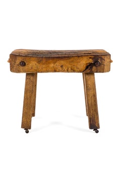 English Early Georgian Period Elm Butchers Block