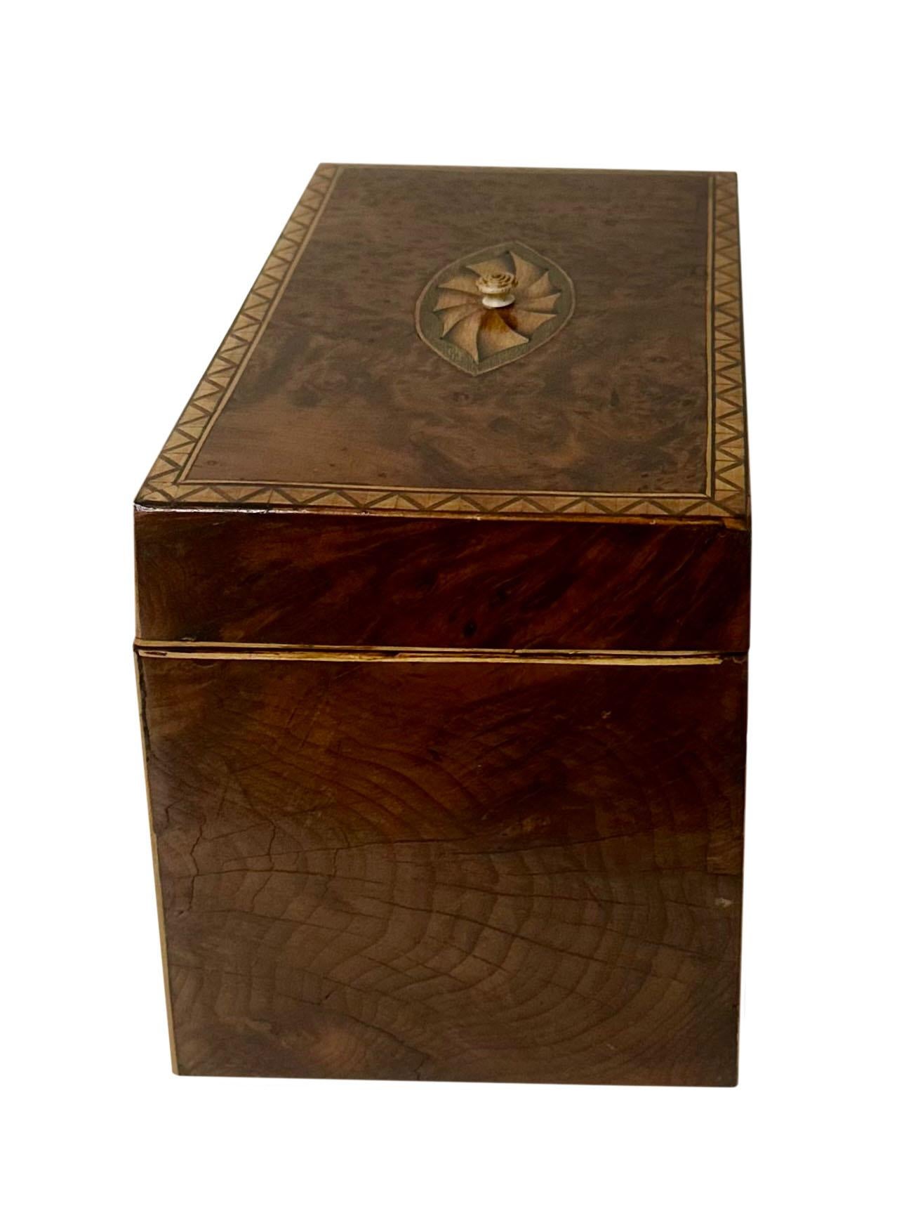 Wood English Early Tea Caddy For Sale