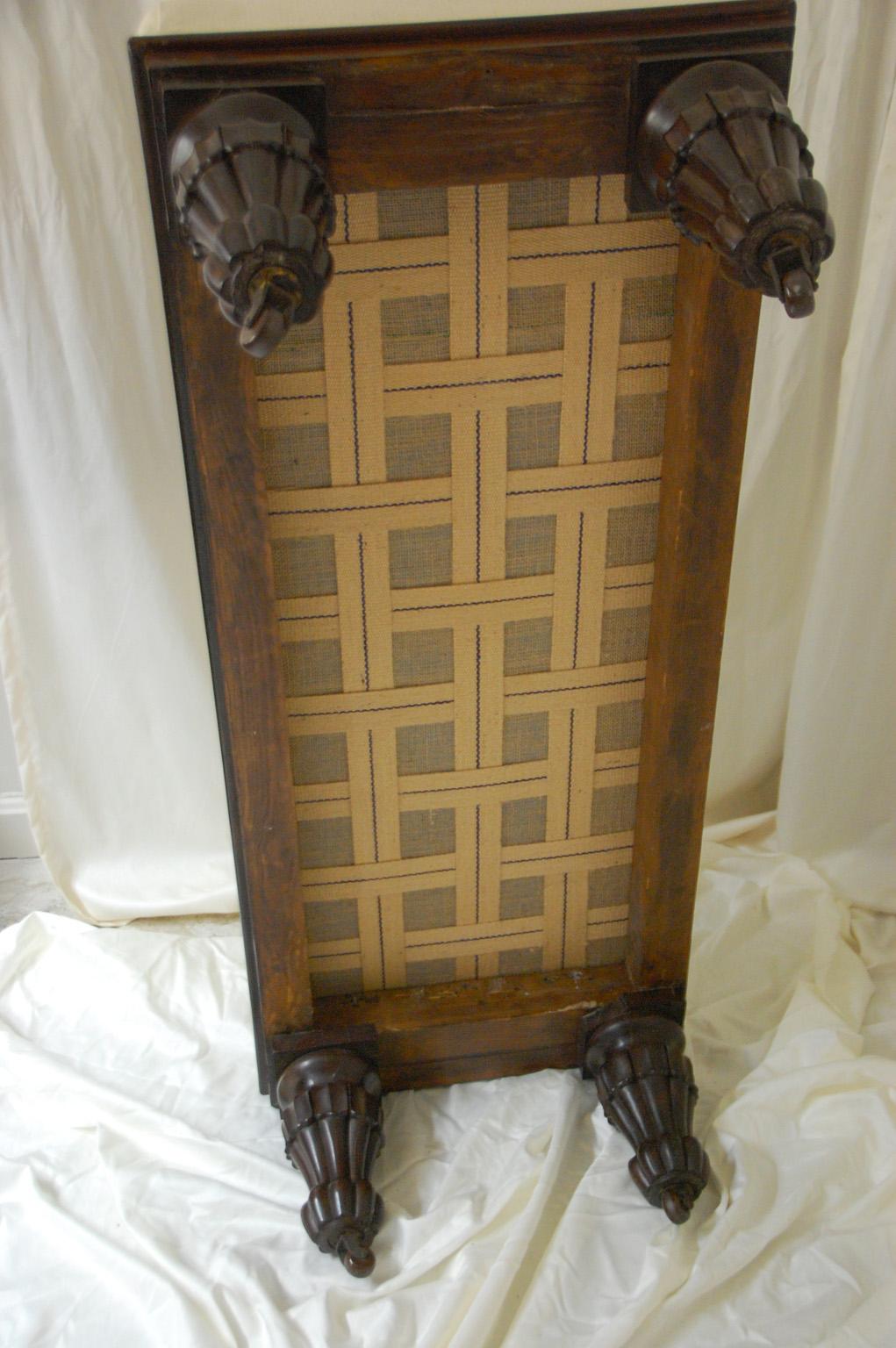 19th Century English Early Victorian Carved Ottoman by Lamb of Manchester