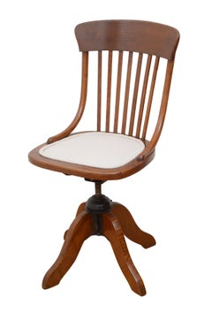 English Early Xxth Century Solid Oak Office Chair Desk Chair