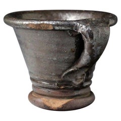 English Earthenware 17th Century Mortar the Handle with a Pinched Terminal